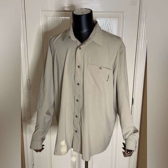 Men's Orvis Button Down XL Tan Brown Long Sleeve Polyester, And Spandex Shirt - Picture 2 of 9